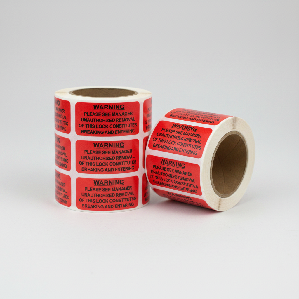 Red Warning Lock Label - Rectangle – Advantage Box Company Limited