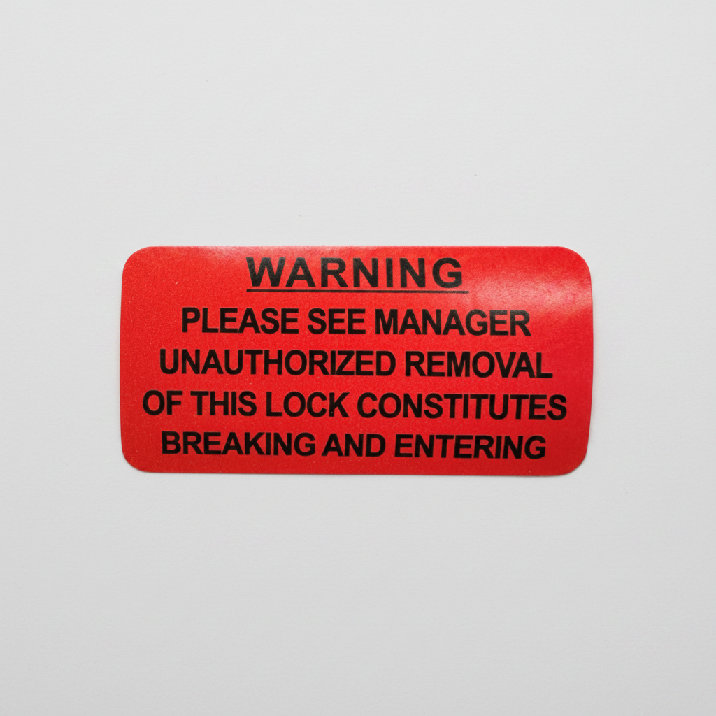 Red Warning Lock Label - Rectangle – Advantage Box Company Limited