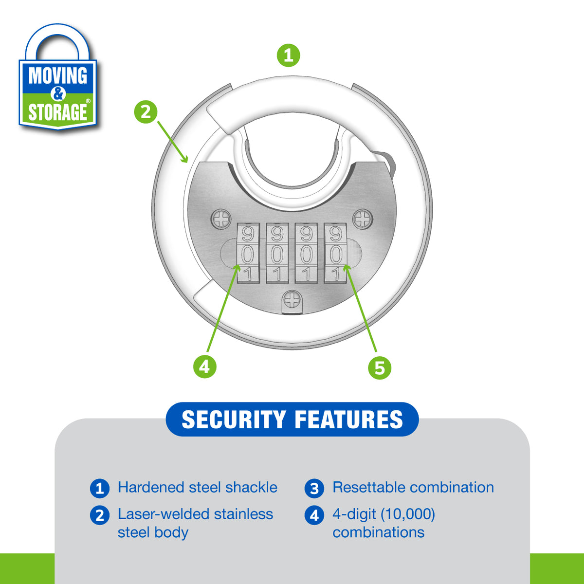 Combination Disc Lock - 2-3/4