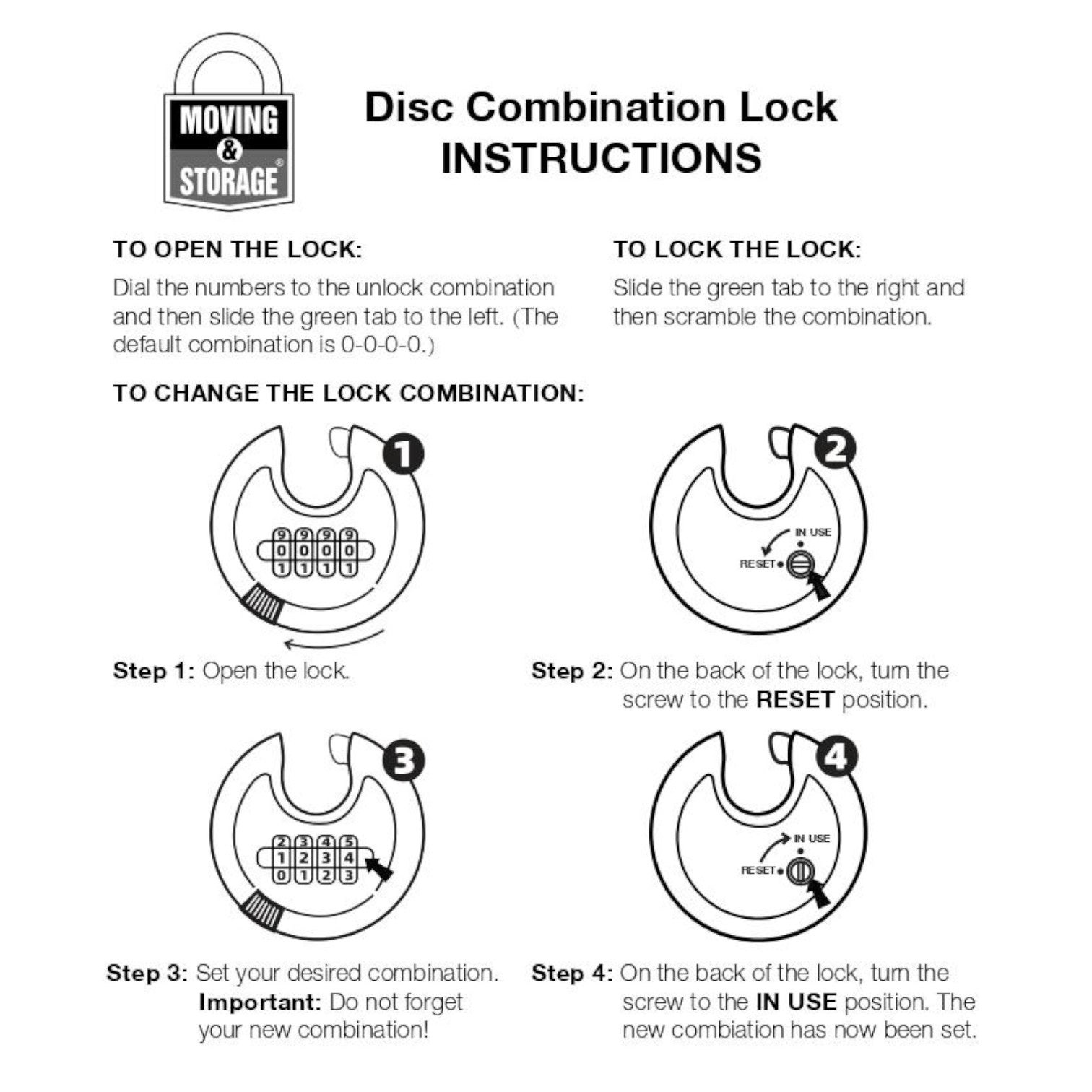 Combination Disc Lock - 2-3/4